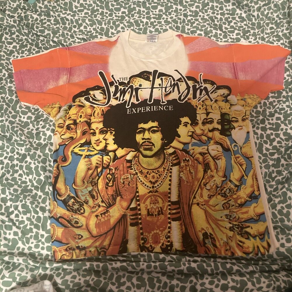 Vintage 90s Jimi Hendrix Axis: Bold As Love All Over Print T-shirt - Rare #243